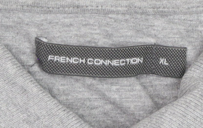 French Connection Men’s Grey Polo Shirt XL Cotton Blend