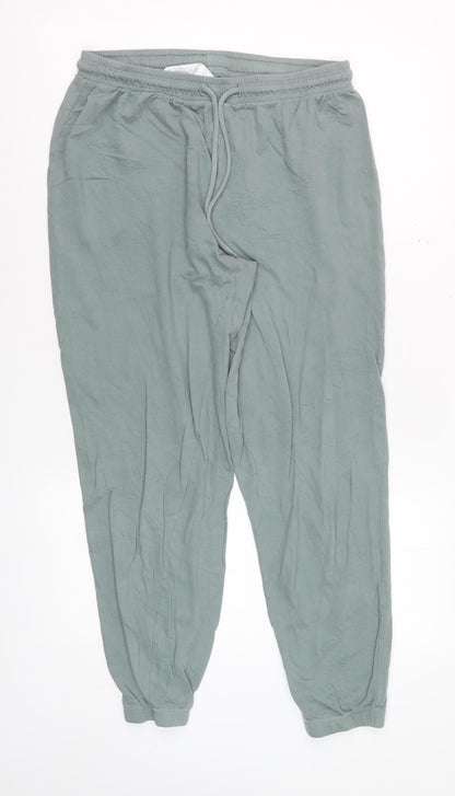 H&M Womens Green Cotton Jogger Trousers Size M