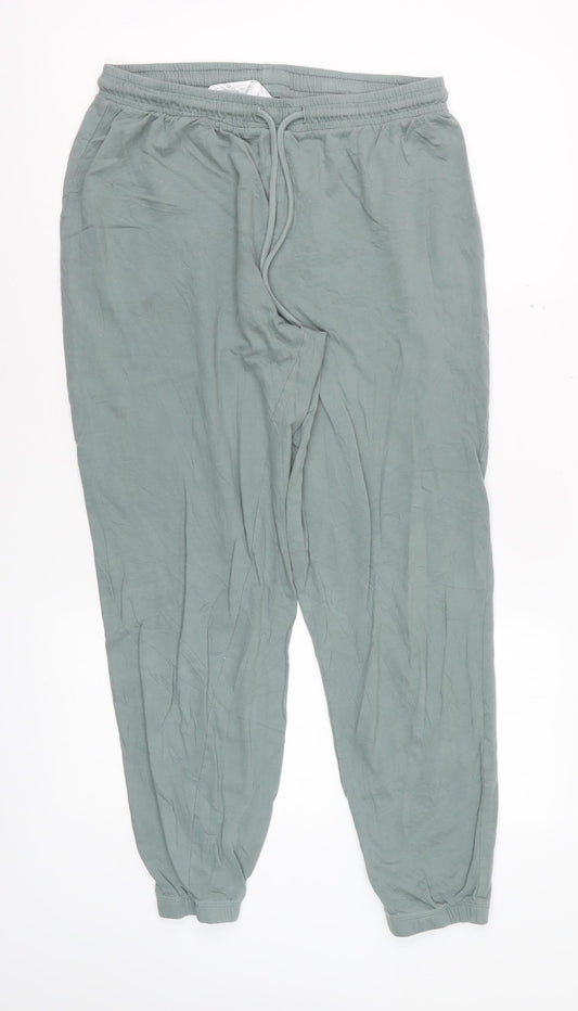 H&M Womens Green Cotton Jogger Trousers Size M