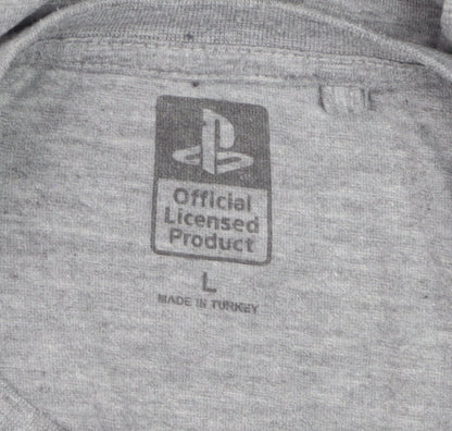 PlayStation Men's Grey Graphic Logo T-Shirt Size L Regular Fit