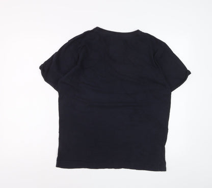 SC&CO Men Blue Cotton Crew Neck Short Sleeve T-Shirt Size L