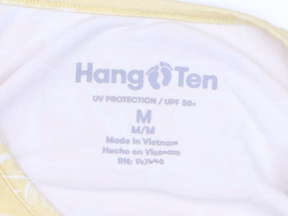 Hang Ten Women's Yellow Floral Long Sleeve UV Protection T-Shirt M