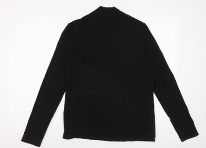 Talbots Women's Black Rayon Long Sleeve V-Neck Blouse Size M
