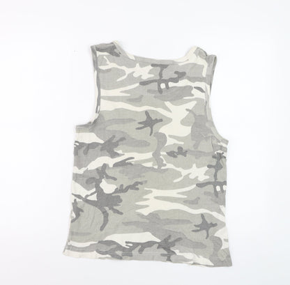Denim Seventy Three Women's Grey Camouflage Tank Top Size L