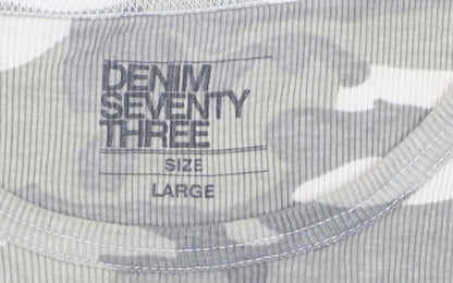 Denim Seventy Three Women's Grey Camouflage Tank Top Size L