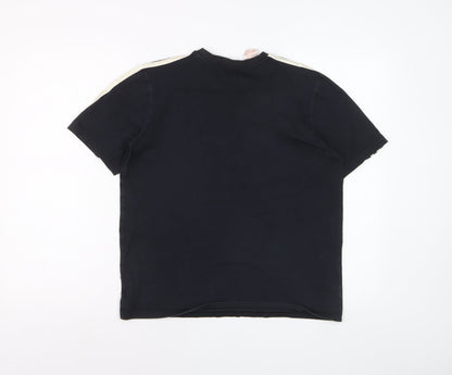 Adidas Boys Black 13-14 Years Cotton Short Sleeve Sports T-Shirt