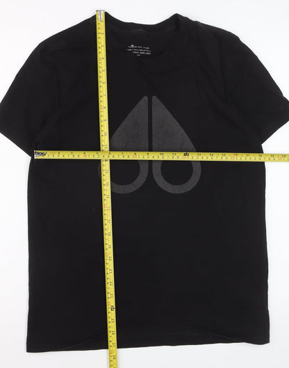 Moose Knuckles Men's Black Graphic Logo Cotton T-Shirt Size S