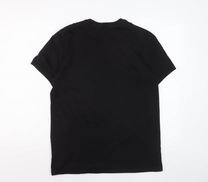 Moose Knuckles Men's Black Graphic Logo Cotton T-Shirt Size S