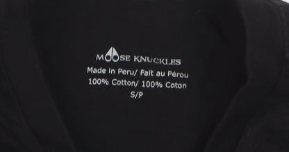 Moose Knuckles Men's Black Graphic Logo Cotton T-Shirt Size S
