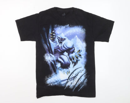Disney Parks Women Black Yeti Graphic T-Shirt Small Casual Fit