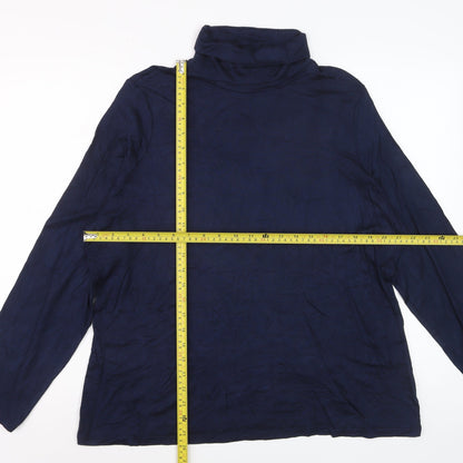 Marks and Spencer Women Blue Roll Neck Long Sleeve Pullover Jumper Size 24