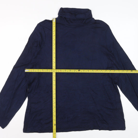 Marks and Spencer Women Blue Roll Neck Long Sleeve Pullover Jumper Size 24