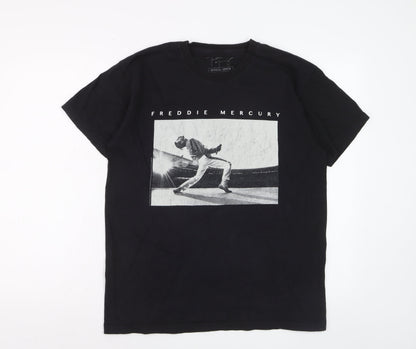 Freddie Mercury Official Merch Black Cotton Men's Medium Graphic T-Shirt