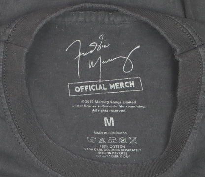 Freddie Mercury Official Merch Black Cotton Men's Medium Graphic T-Shirt