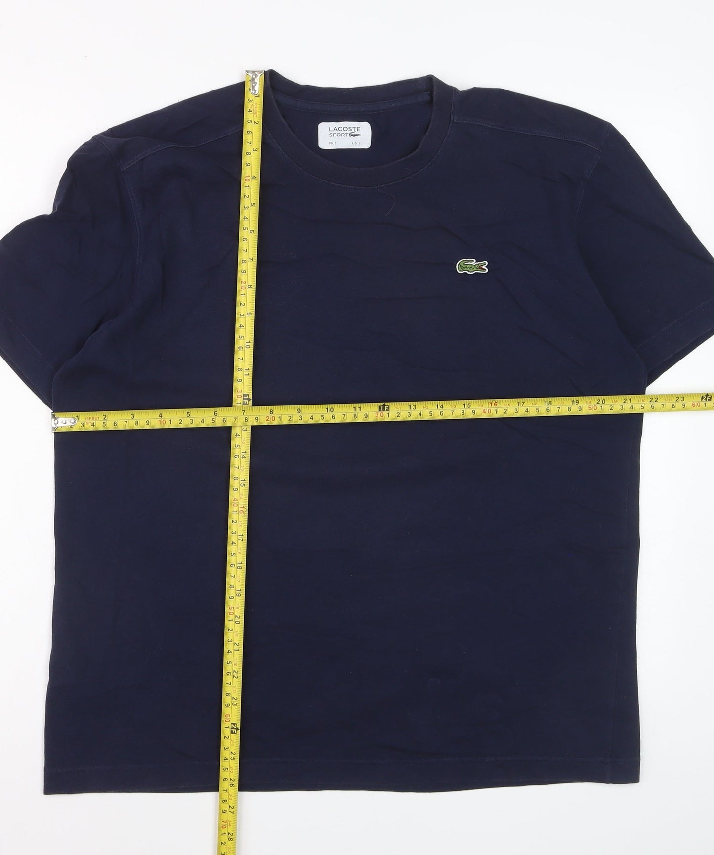 Lacoste Men’s Blue Regular Fit Crew Neck Sport T-Shirt Size L