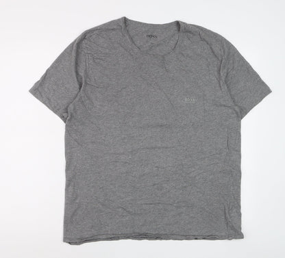 Hugo Boss Men's Grey 2XL Crew Neck Cotton T-Shirt