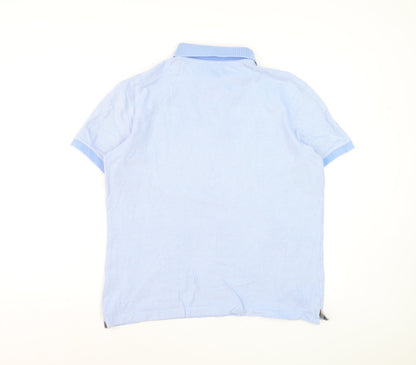 Barbour Men's Blue Cotton Polo Shirt Size L Classic Fit