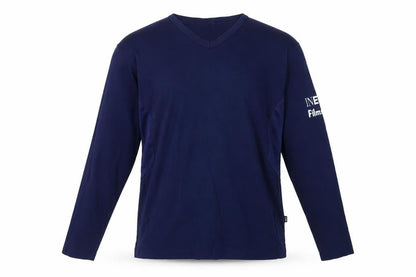 DEE Sportswear Men Blue Long Sleeve V-Neck Sports T-Shirt L
