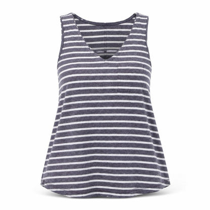 Next Womens Grey Striped Tank Top Size 12 V-Neck Jersey