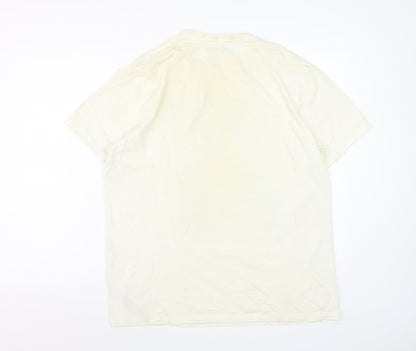 Billabong Men's Beige Graphic Print Short Sleeve T-Shirt L