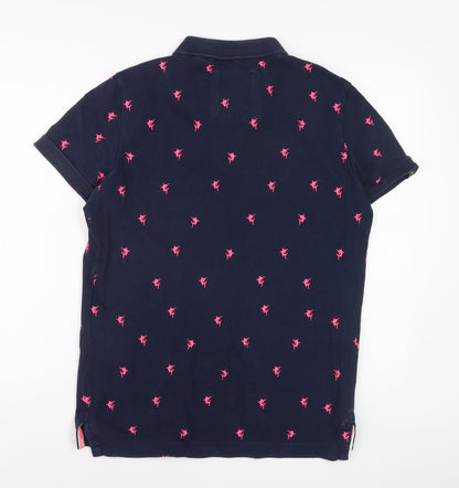 Superdry Men's Blue Embroidered Animal Polo Shirt Size L