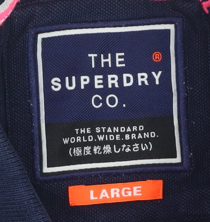 Superdry Men's Blue Embroidered Animal Polo Shirt Size L