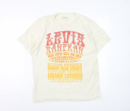 Levi's Men's Beige Retro Graphic Print Cotton T-Shirt Size M