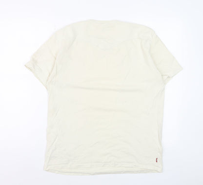 Levi's Men's Beige Retro Graphic Print Cotton T-Shirt Size M