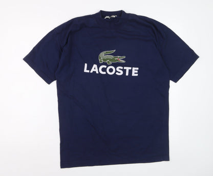 Lacoste Men's Blue XL Vintage Logo Graphic Cotton T-Shirt