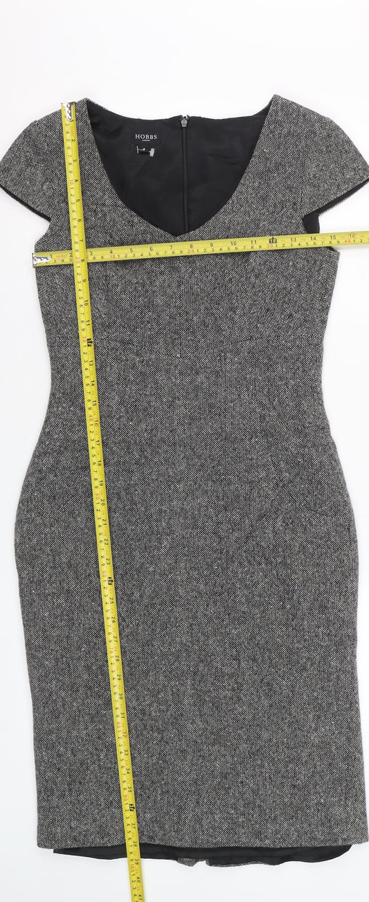 Hobbs Women Grey Wool Sheath Knee Length Dress Size 8