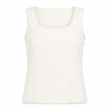 Zara Women Ivory Basic Sleeveless Tank Top L