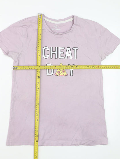 Threadbare Women’s Purple Cheat Day Cotton T-Shirt Size 10