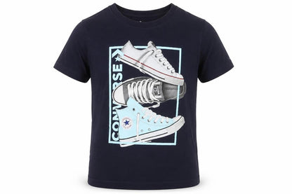Converse Boys Blue Graphic Logo T-Shirt Size 10-12 Years Casual Top