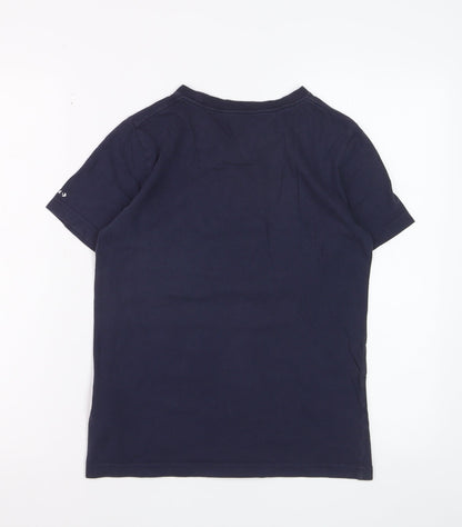 Converse Boys Blue Graphic Logo T-Shirt Size 10-12 Years Casual Top