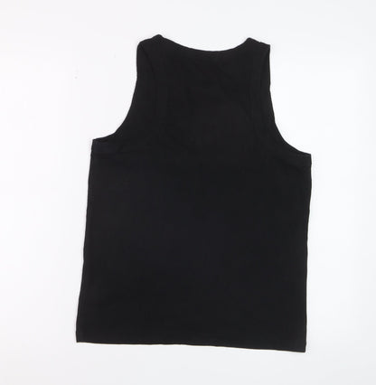 GAP Women's Black High Neck Ribbed Tank Top Size L