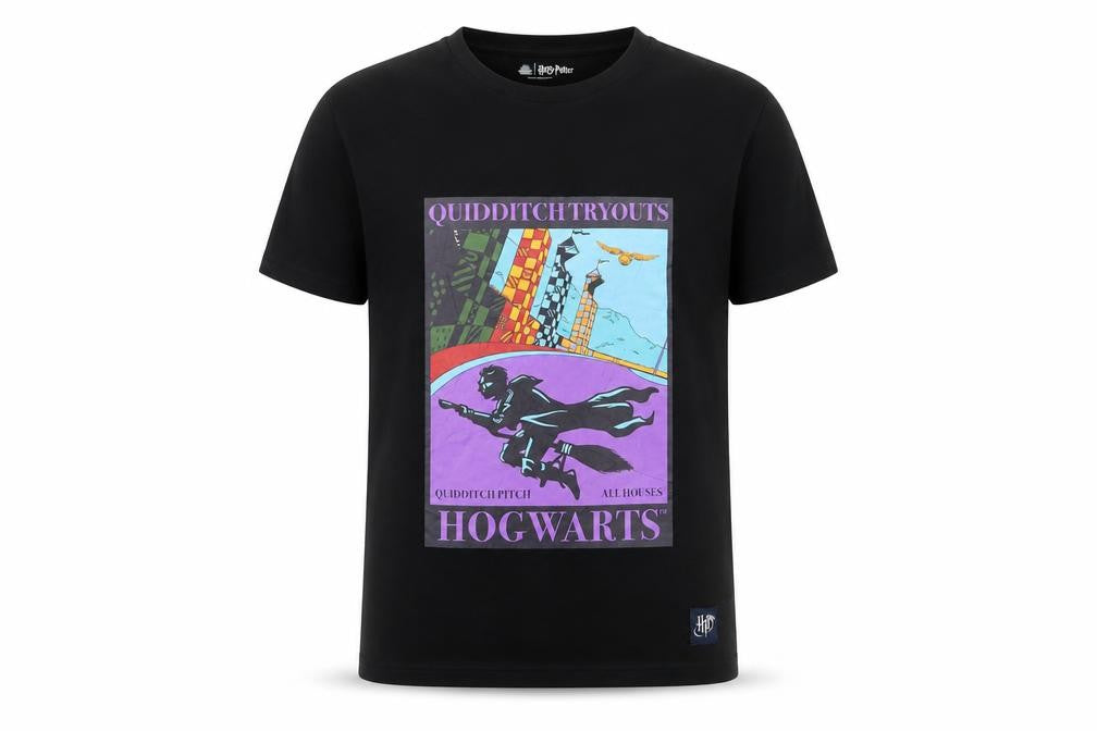 Marks & Spencer Boys Black Harry Potter Hogwarts Graphic T-Shirt 9-10 Years