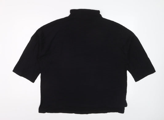 French Connection Women’s Black High Neck 3/4 Sleeve Blouse Size S