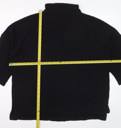 French Connection Women’s Black High Neck 3/4 Sleeve Blouse Size S