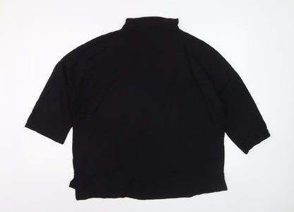 French Connection Women’s Black High Neck 3/4 Sleeve Blouse Size S