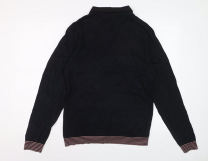 Ted Baker Men's Black Long Sleeve Polo Size L Cotton Blend