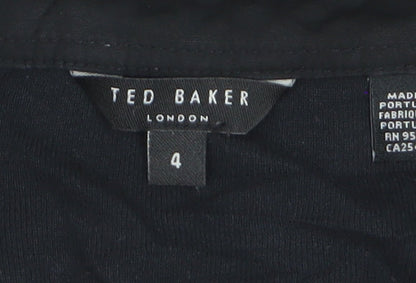 Ted Baker Men's Black Long Sleeve Polo Size L Cotton Blend