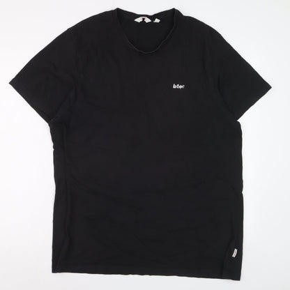 Lee Cooper Men's Black 3XL Crew Neck Cotton T-Shirt