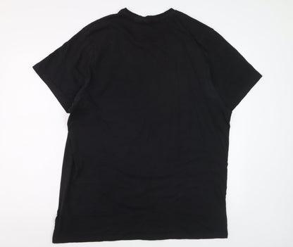 Lee Cooper Men's Black 3XL Crew Neck Cotton T-Shirt
