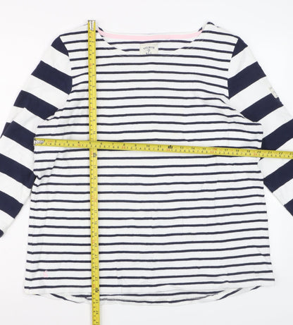 Joules Women’s Navy White Striped 3/4 Sleeve Cotton Nautical T-Shirt Size 16