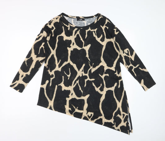 Wallis Women’s Beige Animal Print Long Sleeve Tunic Blouse Size S