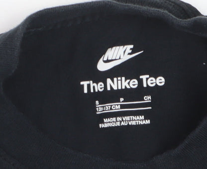 Nike Boys Black Graphic Logo T-Shirt 8-9 Years Short Sleeve Sports Tee