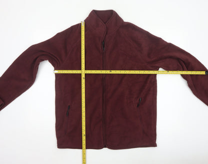 Marks and Spencer Men's Red Fleece Full Zip Jacket Size M
