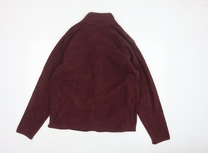 Marks and Spencer Men's Red Fleece Full Zip Jacket Size M