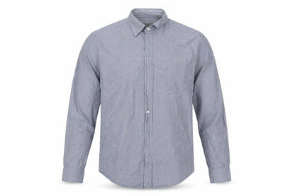 Calvin Klein Men's Blue Striped Regular Fit Long Sleeve Button-Up Shirt Size S