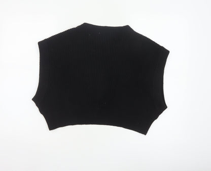 ZARA Women Black Sleeveless Knit Vest Jumper Size S